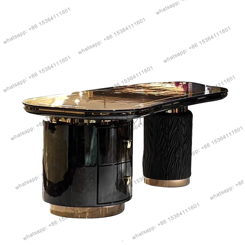 

Итальянский письменный стол в стиле лёгкой роскоши для кабинета, из нержавеющей стали, стол для руководителя/директора