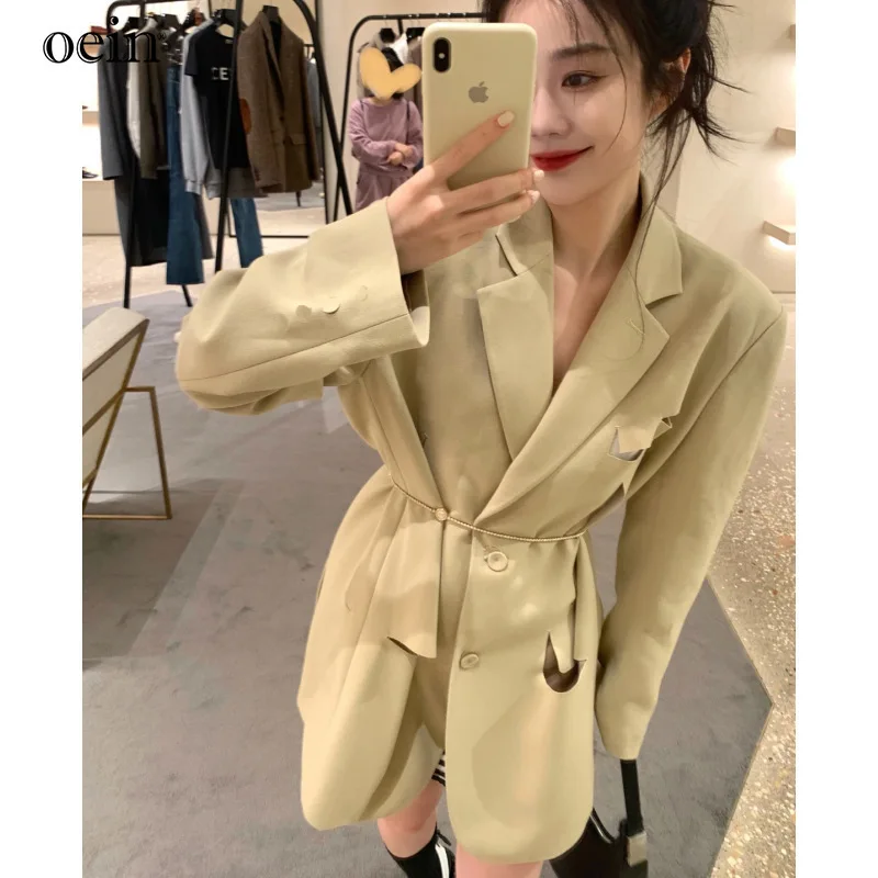 [oein] Early autumn new Sansan private clothes niche French design sense Handcut suit Korean casual fashion coat women