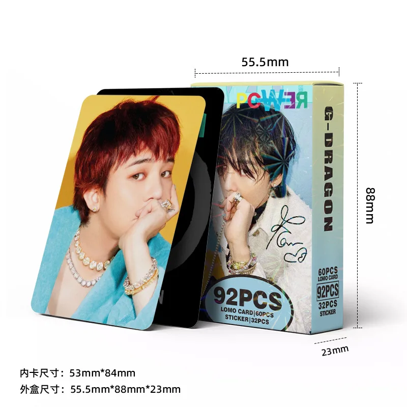 KPOP 한국어 아이돌 G-Dragon 컬렉션 사진 카드 스티커 카드 양면 LOMO 카드 2025 새로운 고화질 사진 카드 선물