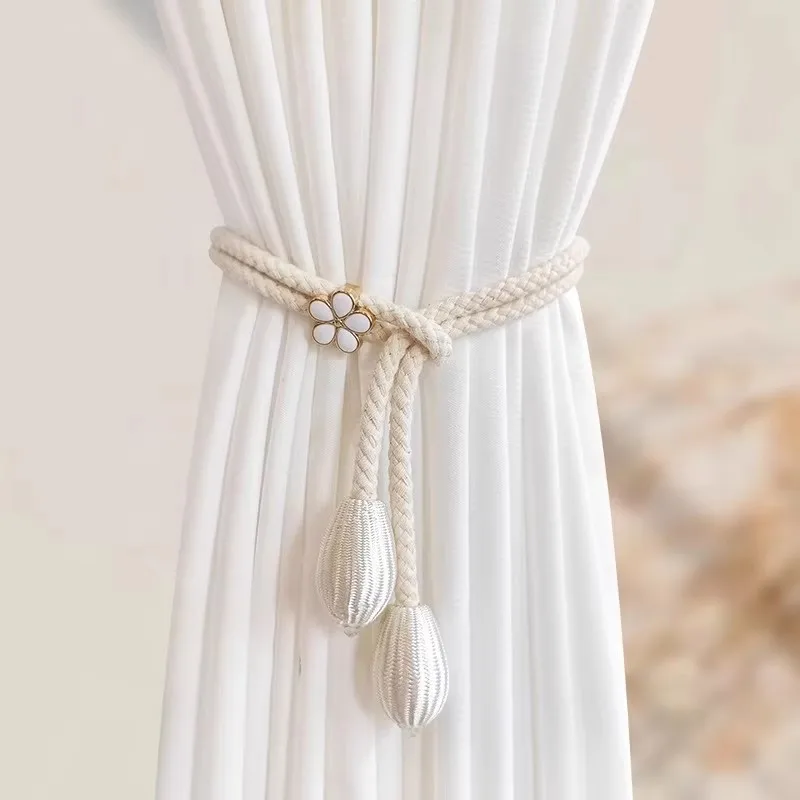 

Simple Modern Curtain Straps with Adjustable Ropes Yarn for Folding Storage Tying Hanging Ropes Light Curtain Buckles Home Decor