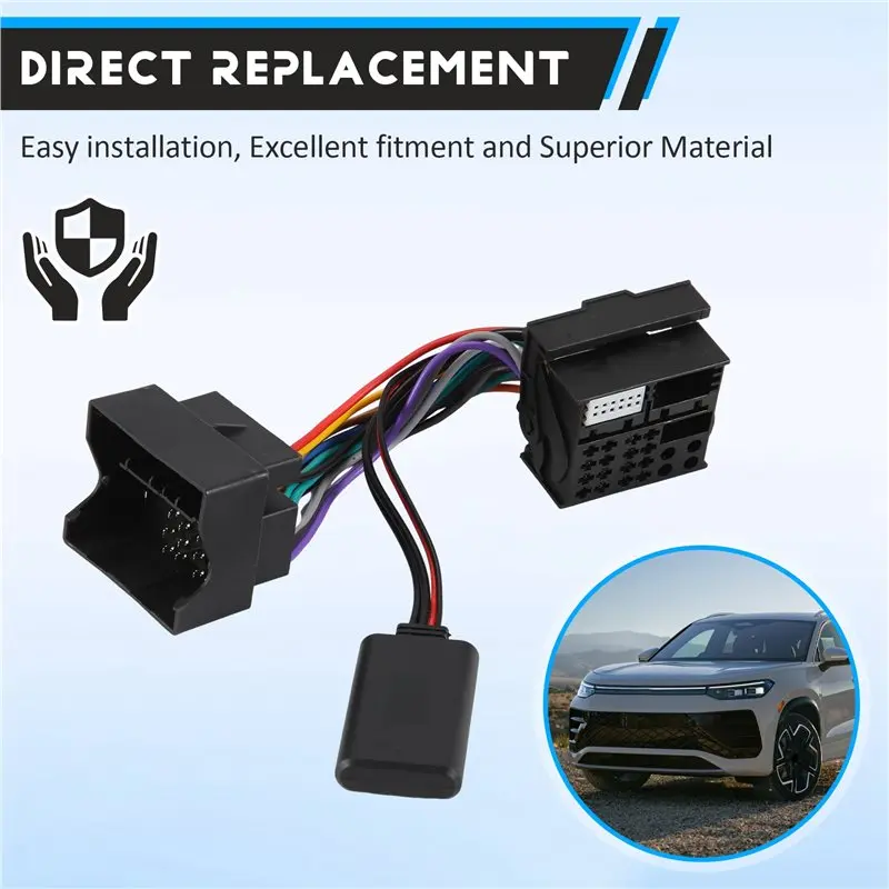 A96E-Car For Skoda RCD310 RCD510 RNS310 Compatible Bluetooth 5.0 AUX Wireless Audio Adapter