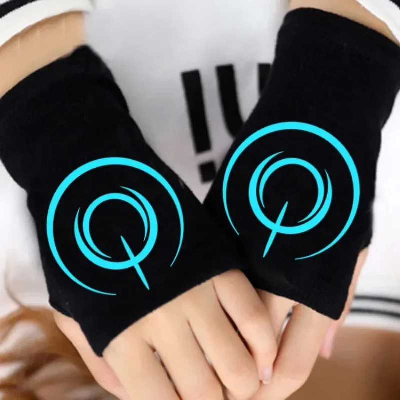 Luminous Popular Half Finger Gloves Warms Fingerless Gloves Hand Warmer Winter Knitting Faux Wrist Hot Sale FGO Cosplay Gloves