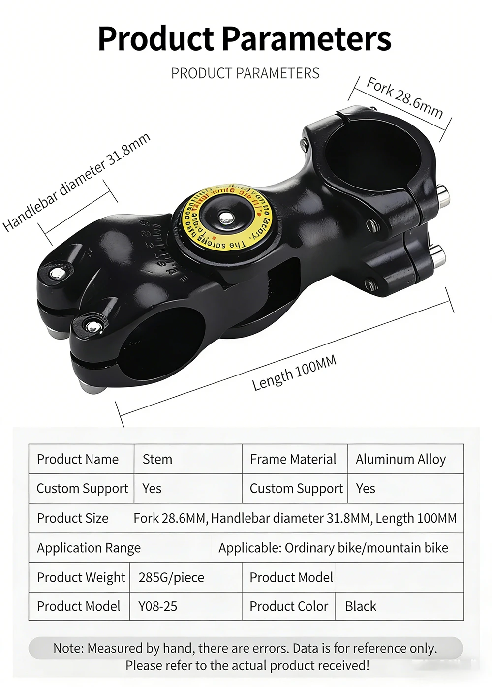 Bicycle Stem 25.4/31.8mm Adjustable Bicycle Handlebar Riser MTB Power Aluminum Alloy Stem Off Road Mountain Bike Accessories - view 5