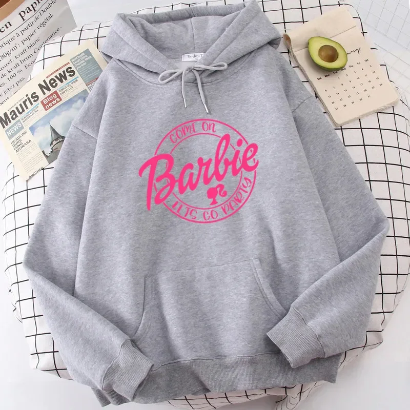 Barbie Girls Hoody Women Fashion Print Let\'s go party Streetwear Hoodies Sweatshirt Women\'s Trendy Pullover Hoodie Clothing