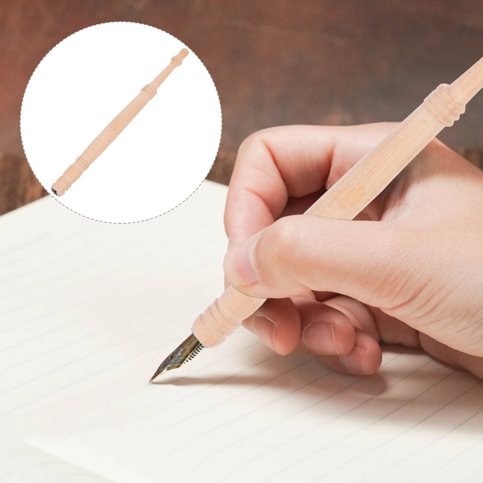 

Ergonomic Bamboo Pencil Extender Smooth Finish Portable Design Pencil Extension for Short Pencils Artist Sketch Pen Holder