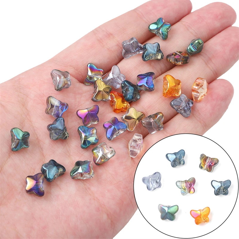 

20pcs/lot Czech Crystal beads AB Color Glass Butterfly Shape Faceted Beads for Jewelry Making Necklaces Earrings Accessories