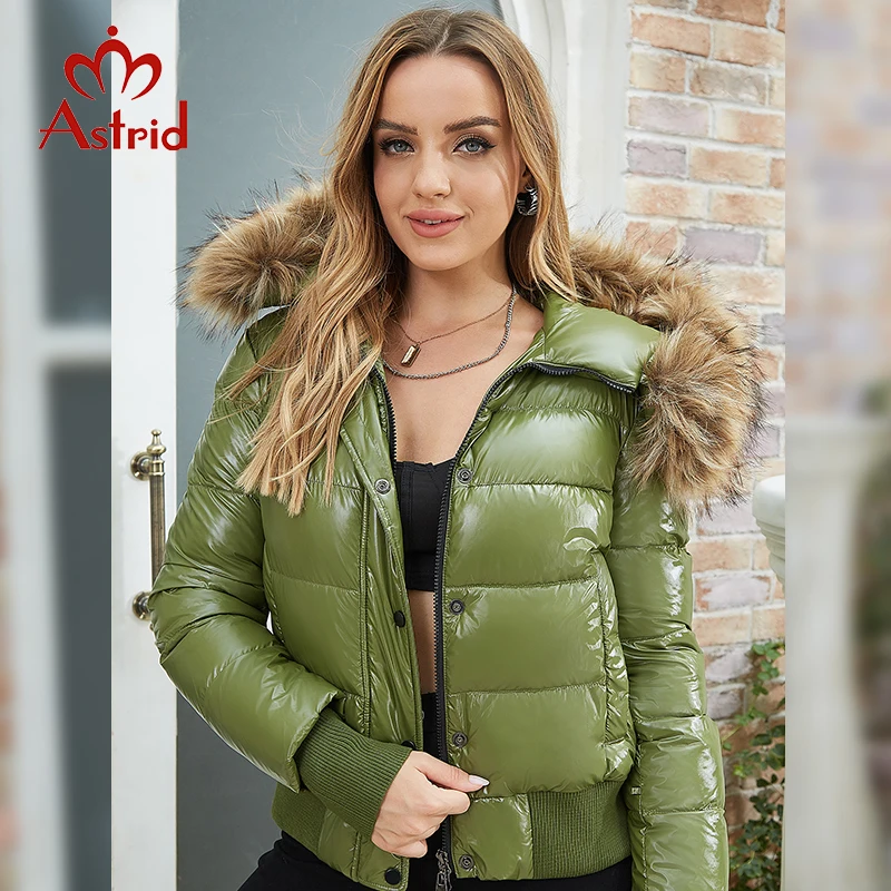 Astrid Large Natural Raccoon Fox Fur Hooded 2023 Winter warm Thick Coat Women Short Down Jacket Puffer fashion Female Parkas