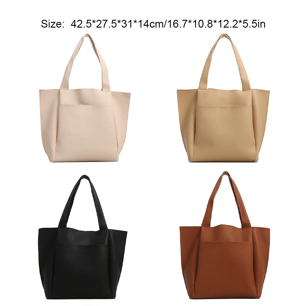 Carry On Or Off Duty With Fashionable Tote Bag Easy Organization Daily PU Bag Large Capacity PU Made beige