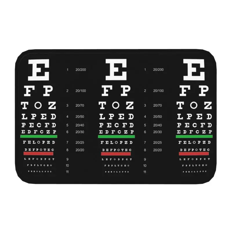 Eye Test Snellen Chart Doormat Anti-Slip Bath Kitchen Mat Toilet Optician Glasses Gift Floor Door Entrance Carpet Rug Footpad