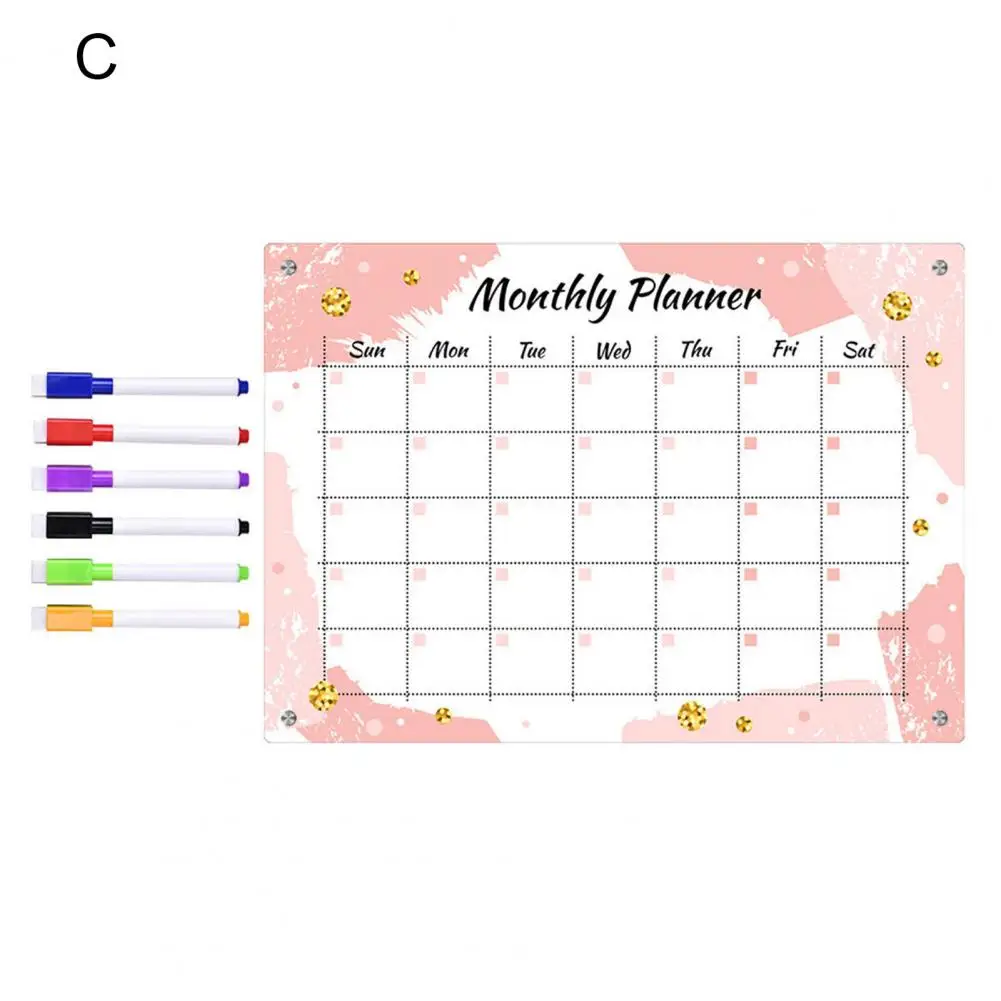 High-quality Acrylic Board Organizational Magnetic Stickers Transparent Acrylic Weekly Planner Message Board for Smooth Writing
