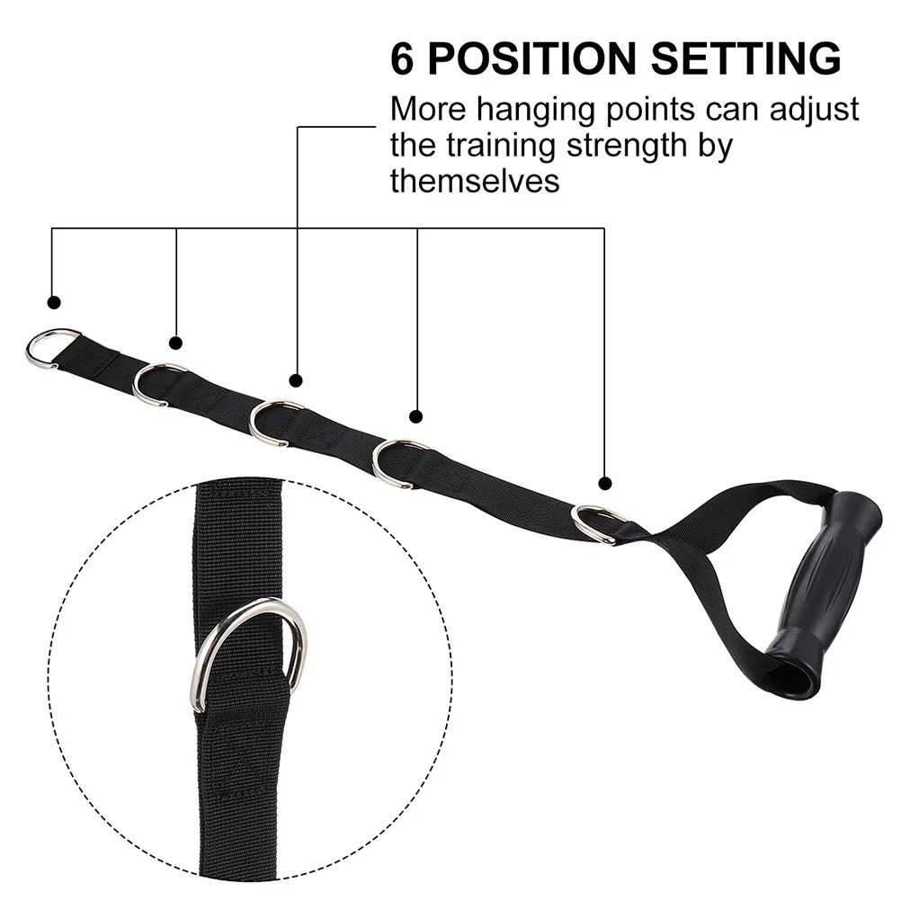 قطعتان من حزام سحب للياقة البدنية مع مقبض على شكل حرف D لآلات الكابلات وتدريبات القوة في صالة الألعاب الرياضية وحزام السحب