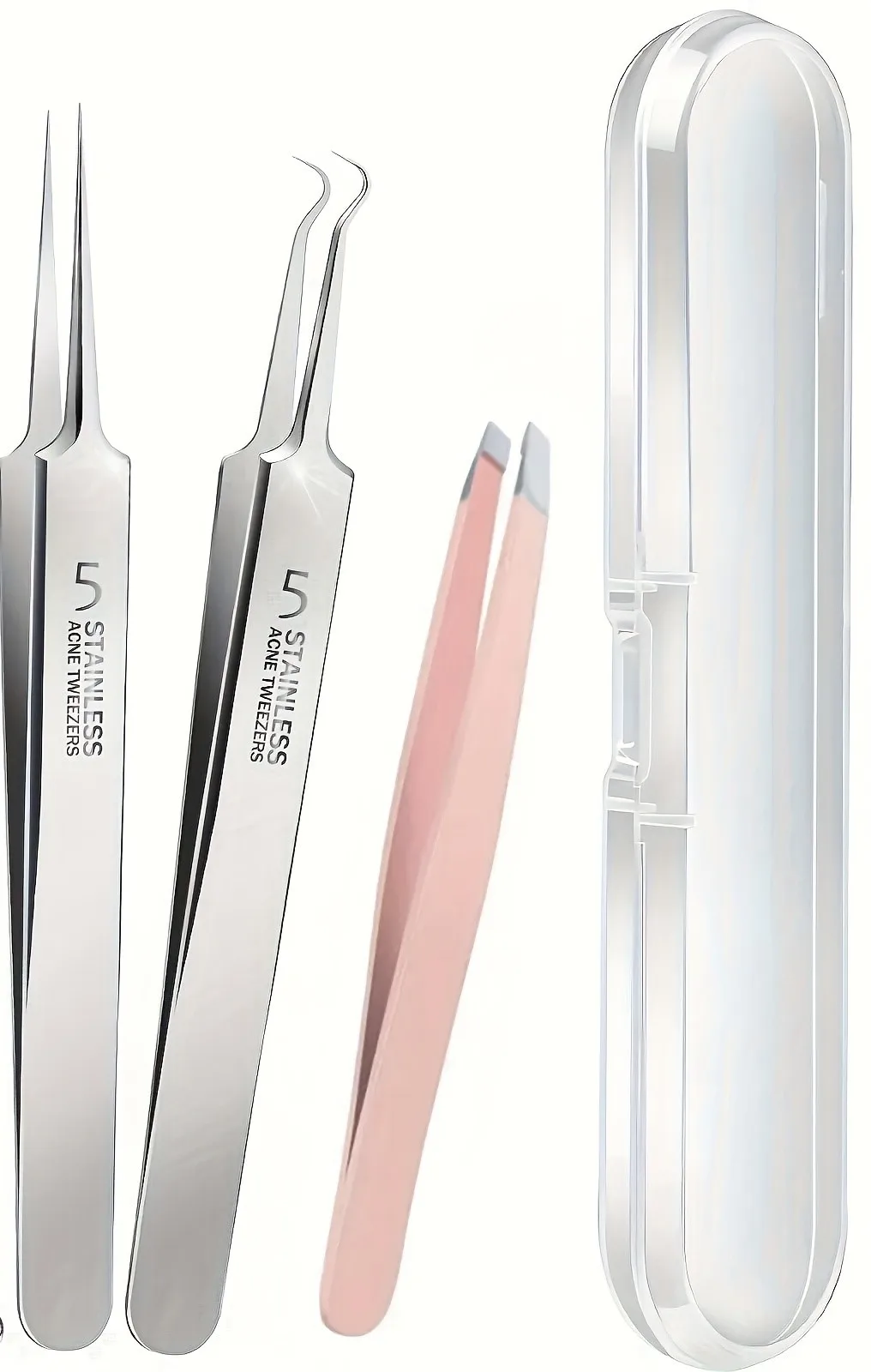 Mitesser-Entfernungsset aus Edelstahl – zum Entfernen von Mitessern, zur Entfernung von Akneextraktion, Gesichtspflegeset zur Entfernung von Nase und Gesichtsflecken