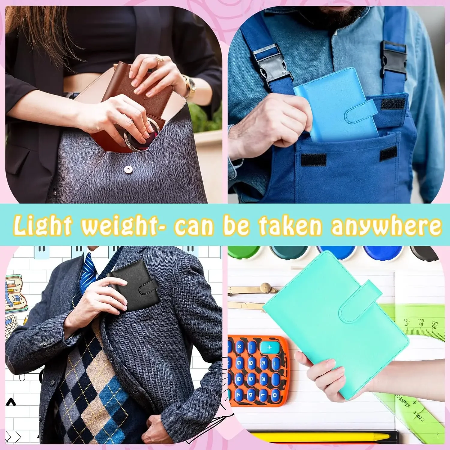 

Лидер продаж A6 Бюджетный блокнот из искусственной кожи с 6-компонентным набором конвертов для денег Карманы для переплета Экономия денег Органайзер для банкнот