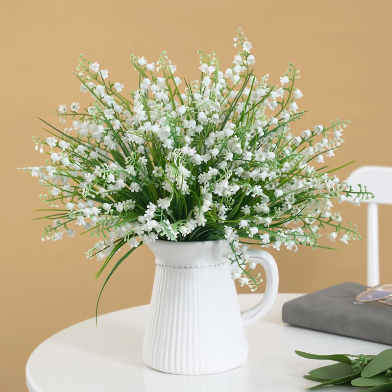 32 cm 5-Gabel-Blauklee-Strauß Künstliche Blumen DIY Süßigkeitenbox Scrapbooking Weihnachtsdekoration für Zuhause Hochzeit Party Kunststoffblume – Detail 5