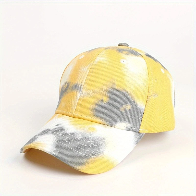 Tie-dyed gradient baseball caps street colored caps spring and summer sun hats for men and women