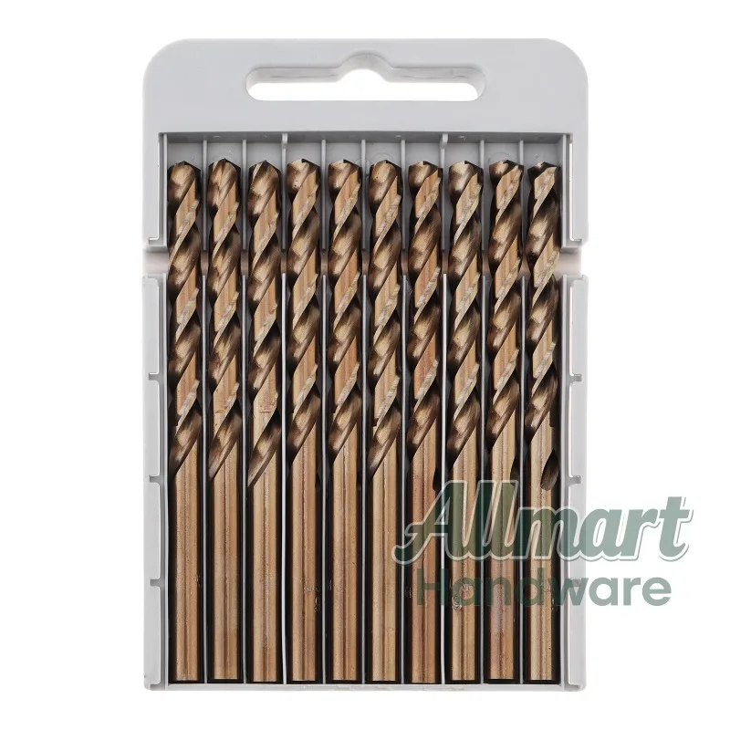 

10 шт., набор кобальтовых вращающихся сверл HSS 6,0 мм, подходит для металла, нержавеющей стали, мягкой легированной стали, меди, железа M35