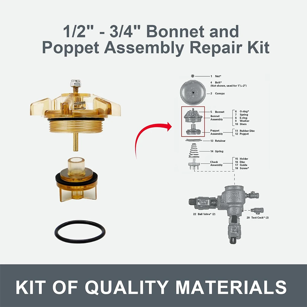 905-211 Repair Kit For 765 Pressure Vacuum Breakers Backflow Preventer Sprinkler System Garden Watering Equipment Parts