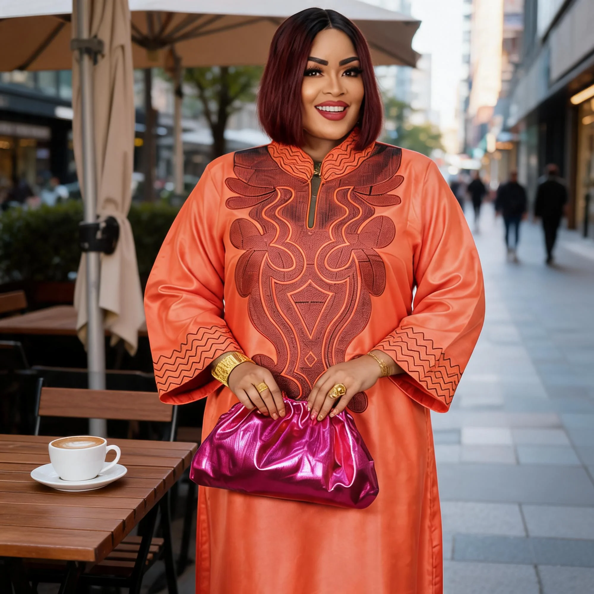African Dresses For Women Plus Size Embroidery Design Long Dress With Scarf