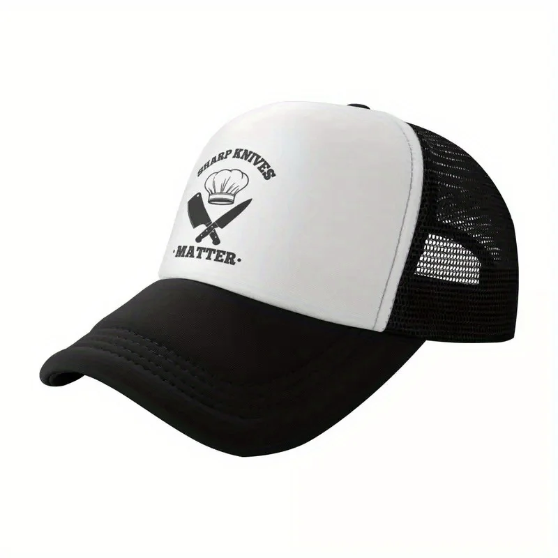 Sharp Knives Matter Trucker Hat for Culinary Enthusiasts Adjustable Unisex Chef Cap