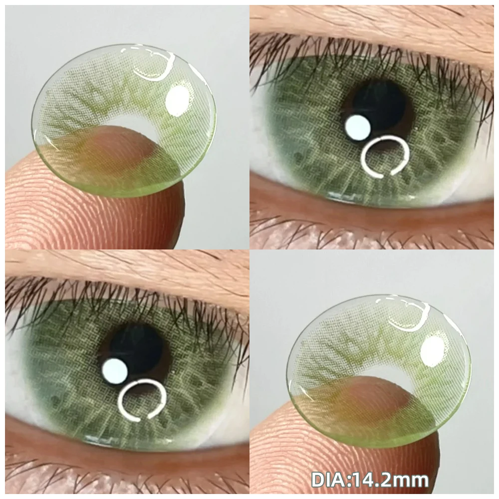 OVOLOOK-1 Pair(2pcs) Myopia Contact Lenses for Eyes Pupils Prescription Lenses With Diopters Fashion Blue Green Eye Color Lenses