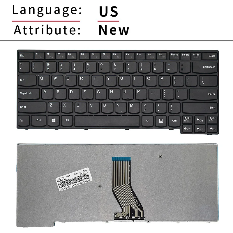 New Laptop Keyboard for Lenovo E41-80 E40-30 E40-70 E40-80 Series US Black