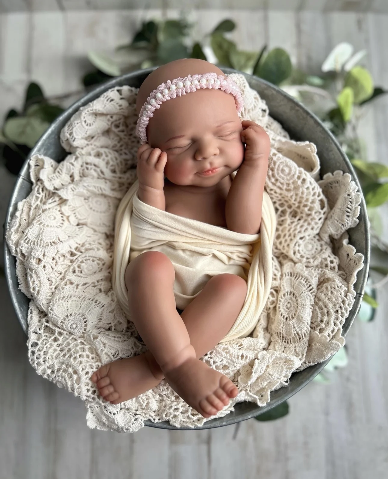 18Inch Can Open Mouth Dark Skin Pascale bebe reborn de silicona Doll With Painted Skin Soft Touch Feeling Rooted Eyelashes Doll