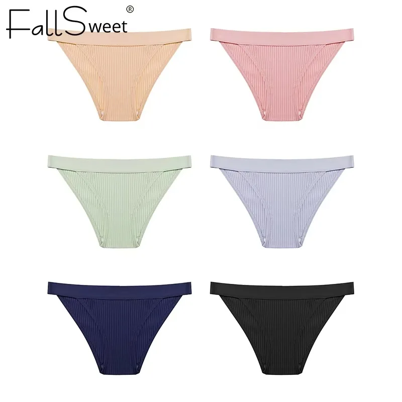 FallSweet 3PCS Japanese Cotton Panties for Women Low-Rise Briefs Seamless Antibacterial Underwear Student Girls School Underpant