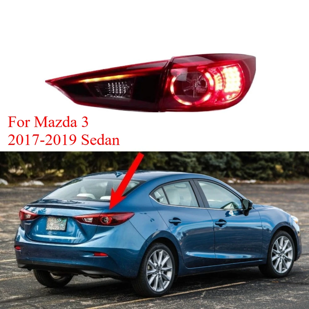 4 Piece LED Tail Light for Mazda 3 2013-2019 Sedan Rear Lamp for Axela Sedan Backup Lamp Assembly Signal Lamp