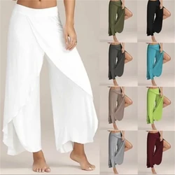 European and American Summer Women's Pants Sexy Cross Sexy Wide Leg Yoga Pants Yoga pants