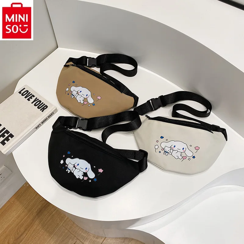 Tas Pinggang wanita MINISO Sanrio Jade Gui Gou dicetak luar ruangan portabel tas telepon untuk wanita kualitas tinggi ringan dan serbaguna penyimpanan