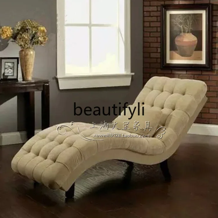 

D06 European modern simple fabric concubine couch beauty couch American rural retro concubine chair, concubine sofa