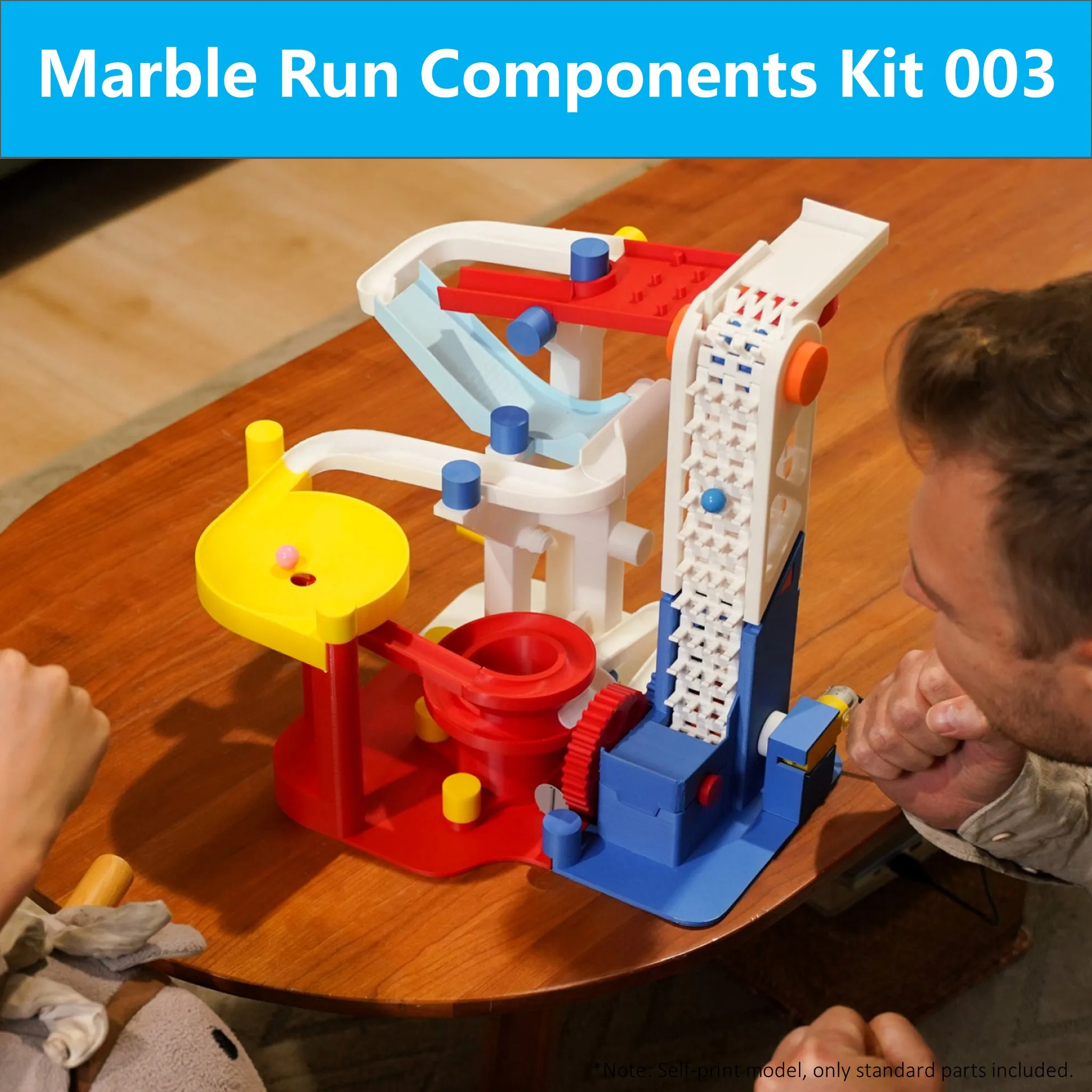 Original Bambu Lab Marble Run Components Kit 003, MH003 Marble Machine Hardware Kit, 3D Printer DIY Project Components for Maker