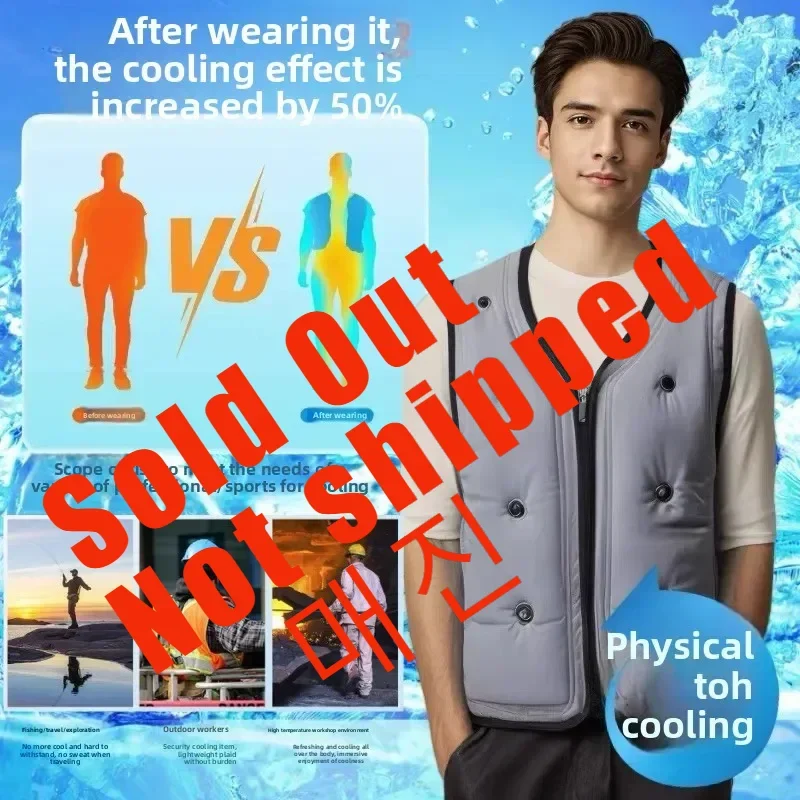 

COMXZ Men Youth Cooling Vest V Neck Multi Pocket Welding Work Jacket Water Cooled Safety Air Conditioner Clothing Summer Outdoor
