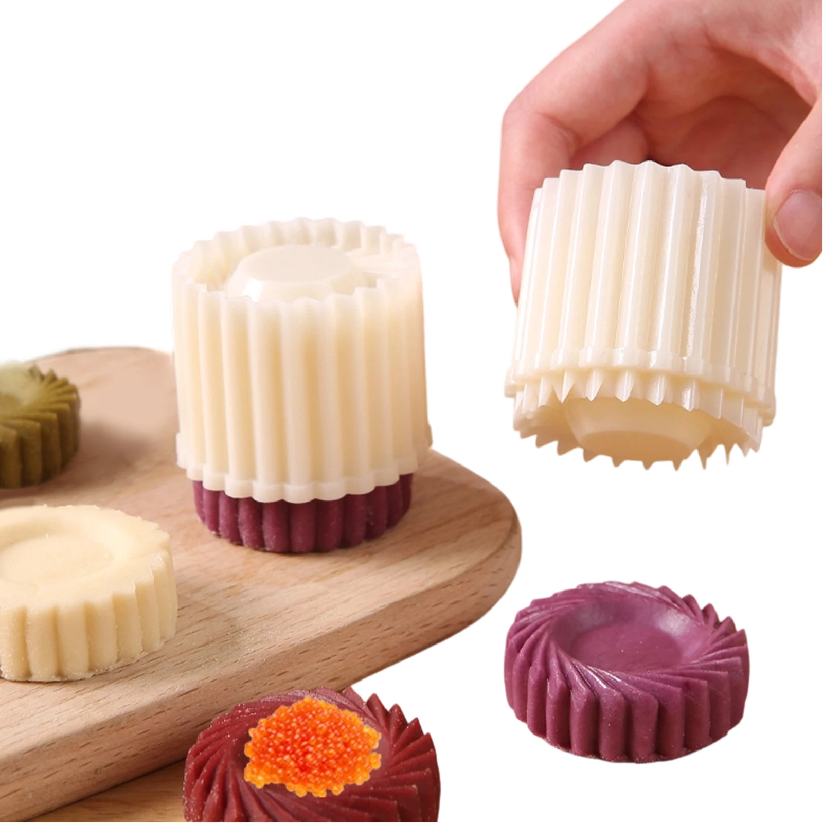 Double Sided Cookie Stamp Sunflower Lace Round Biscuit Press ABS Detachable Easy Clean Reusable DIY Baking Tool