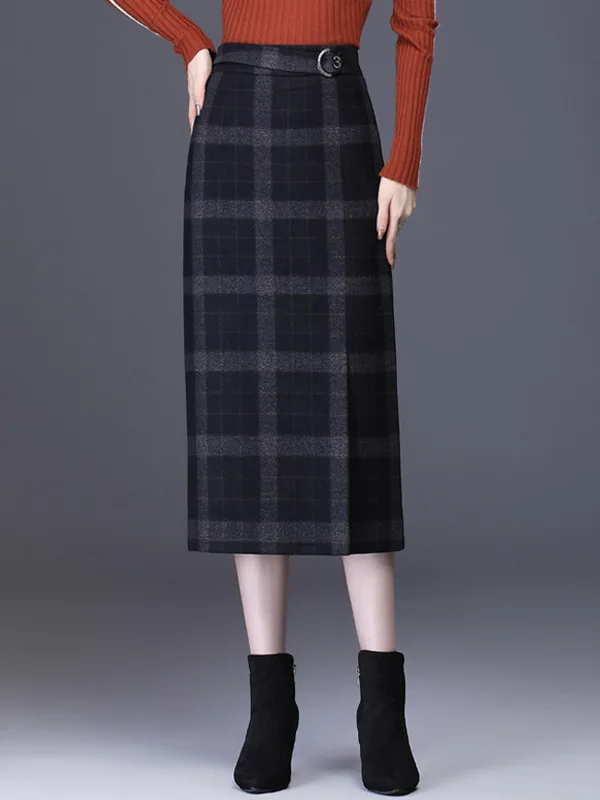 

Новая женская юбка-карандаш Ele Plaid Slim Hip из ПВХ-ткани с завышенной талией для осени и зимы, модель Ciwalk Batwing