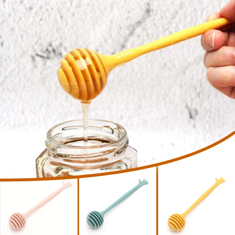 Honey Dipper Honey Wand Stick Round Head Honey Spoon Stirrer Pp Materials For Honey Pot Jar Containers 6.9inch Kitchen Tools