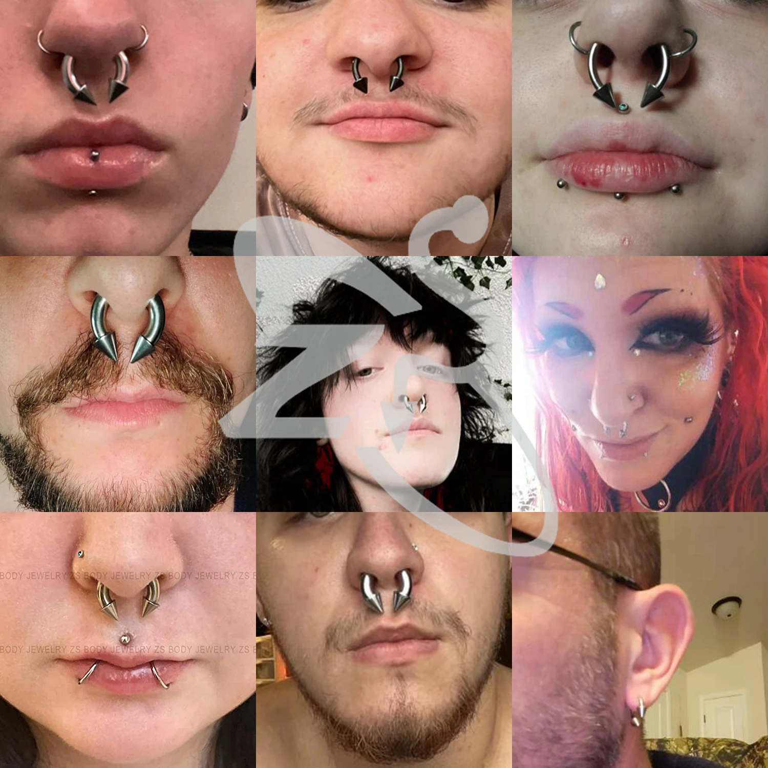 ZS 1PC 00/0/2/4/6/8G Spike Edelstahl Nasenring Für Männer Frauen Punk Große Gauge Septum Piercings Spike Ohr Flesh Expander – Detail 2