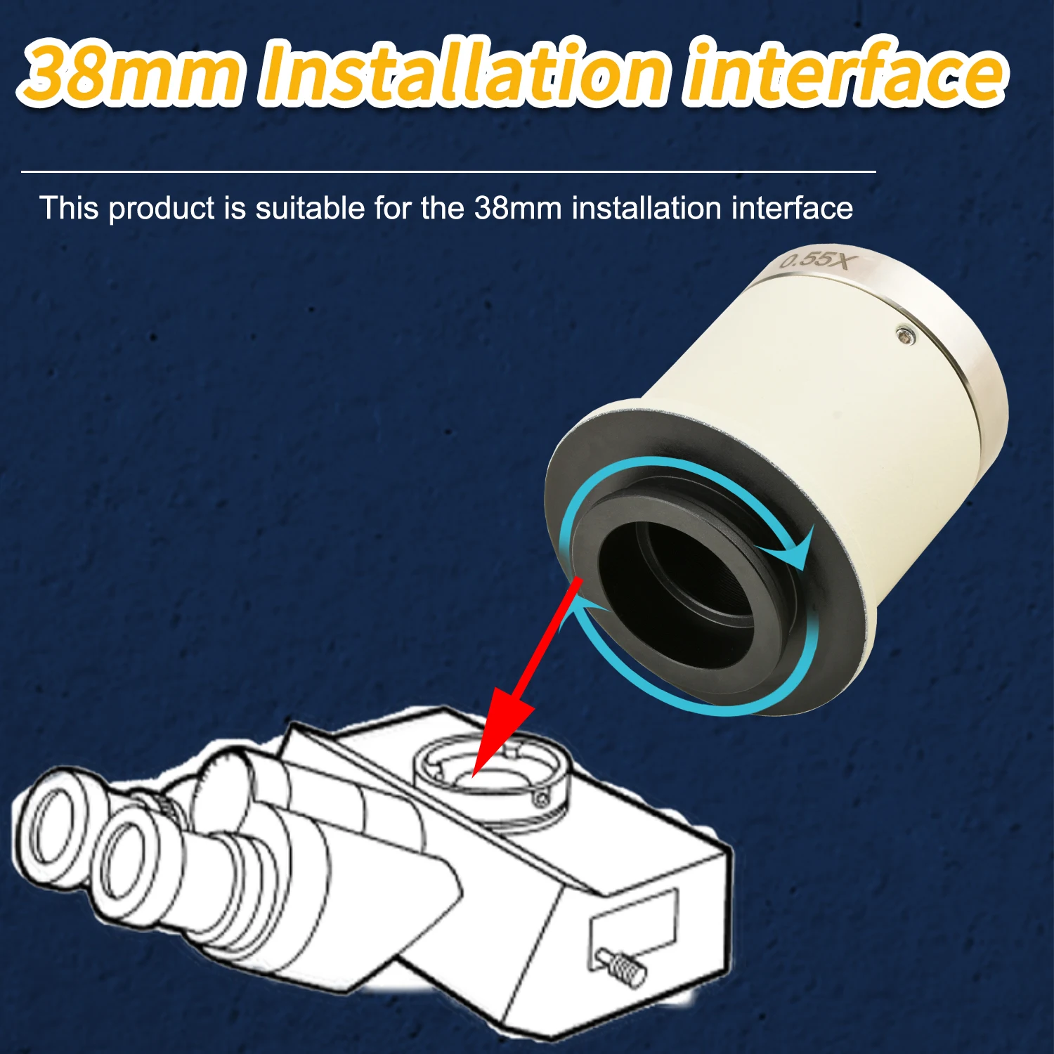 Interfaccia per microscopio KOPPACE 0,55X Interfaccia per montaggio microscopio da 38 mm