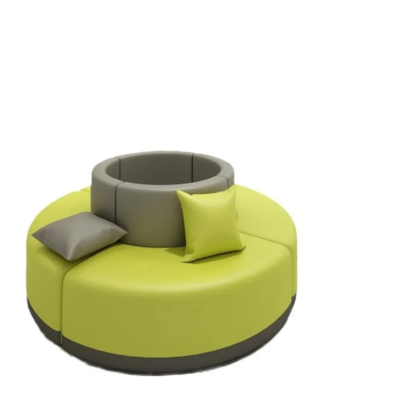 Company bank rest area S-shaped creative arc modern leisure office sofa coffee table