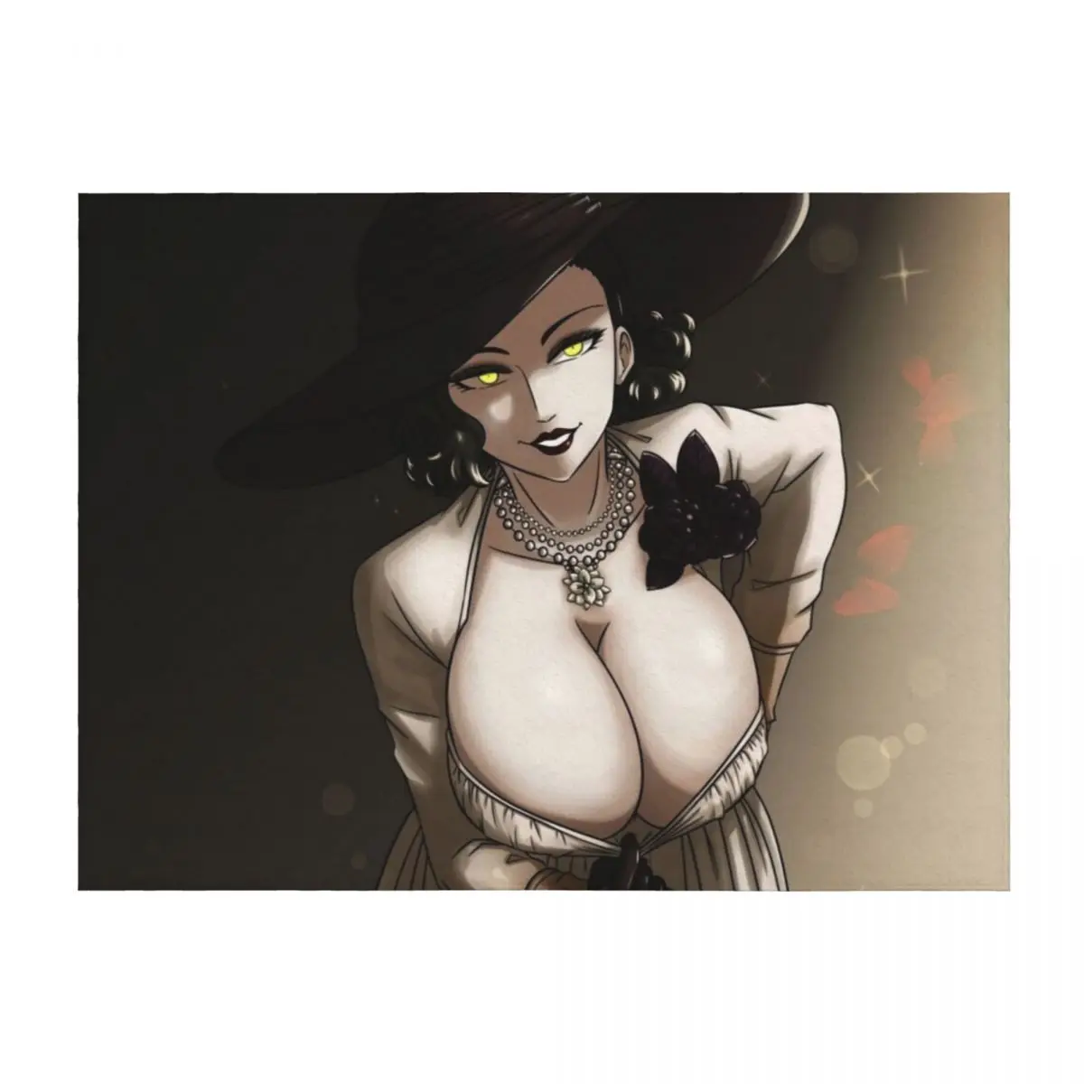 

Lady Dimitrescu Throw Blanket blankets and throws Vintage Luxury Designer Furry Blankets