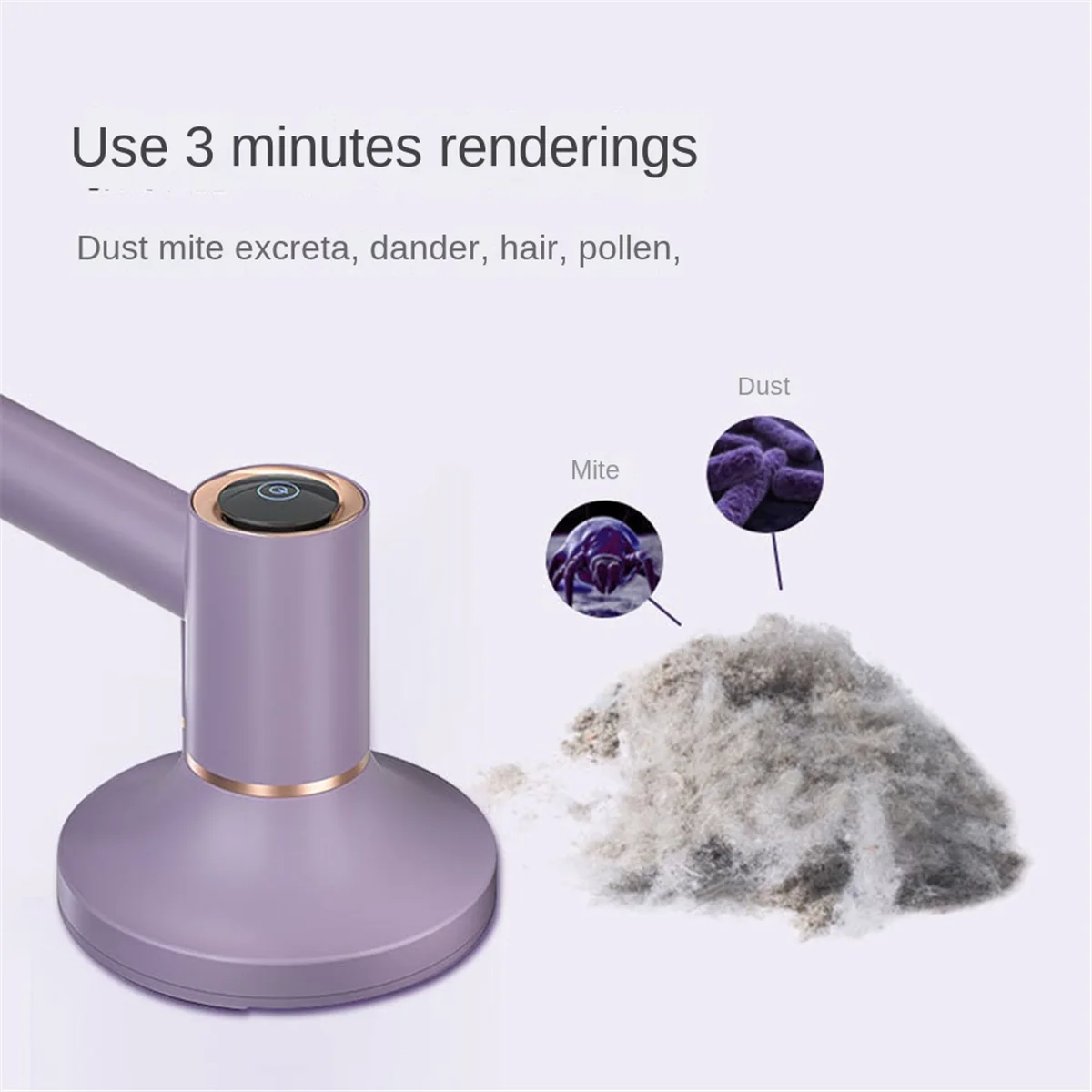 Mite Remover Mini Wireless Bed Vacuum and Remove Mite Eliminator Dehumidification Vacuum Cleaner for Home Purple