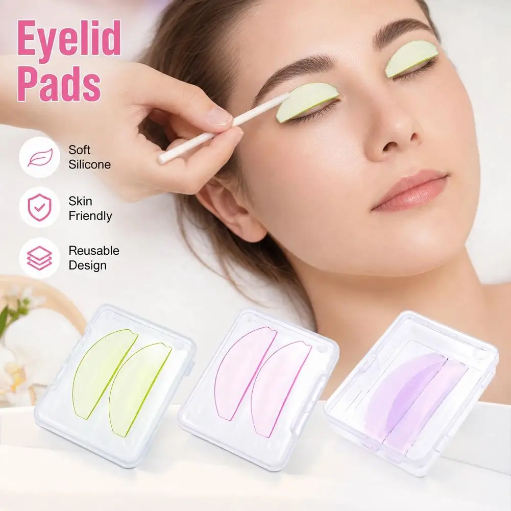 1 Pair Self-Adhesive Silicone Lash Perm Pads Softening Lifting Lashes Shield Rods 3D Eyelash Curler Makeup Tool