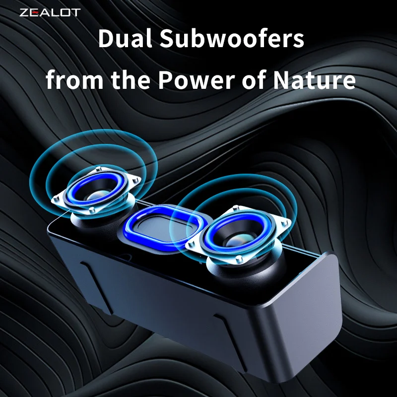 ZEALOT-S31 Outdoor Portable Wireless Speaker, Bluetooth Subwoofer TWS, 1800mAh Battery, Loud Stereo, Thumping Bass, Waterproof