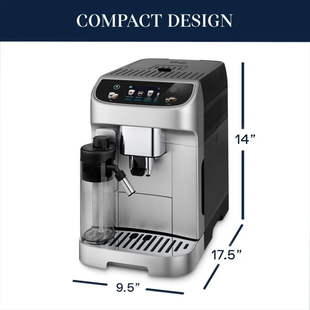 Fully Automatic Espresso Machine with Automatic Milk Frother for 18+ One Touch Recipes, Built-in Grinder, Coffee Machine