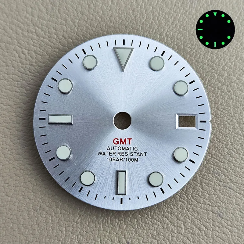 Аксессуары для циферблата NH GMT34, циферблат часов 28,5 мм, зеленый C3, светящийся для NH GMT 34, аксессуары для часов с автоматическим механическим механизмом