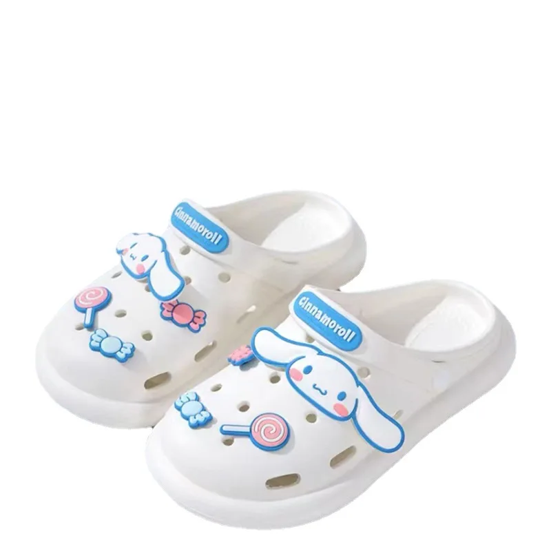 Cinnamoroll Hole Shoes Sanrio Hello Kitty Kuromi Indoor Thick-Bottomed Shit Feeling Eva Baotou Shoes pantofole estive durevoli novità