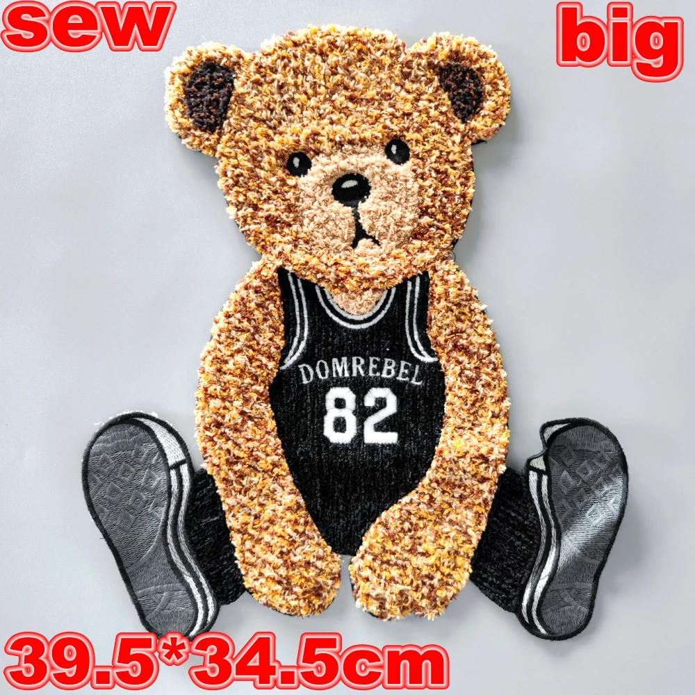 Embroidery Chenille Patch,Bear Animal Cartoon Number Badges,Bears Appliques Girls Skateboard Patches for Clothing WF235231