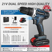 Conentool 21V Cordless Drill Set, Electric Screwdriver with 2x2500mAh Batteries, 40 N.m Max Power Drill with 24-Piece Bit Kit