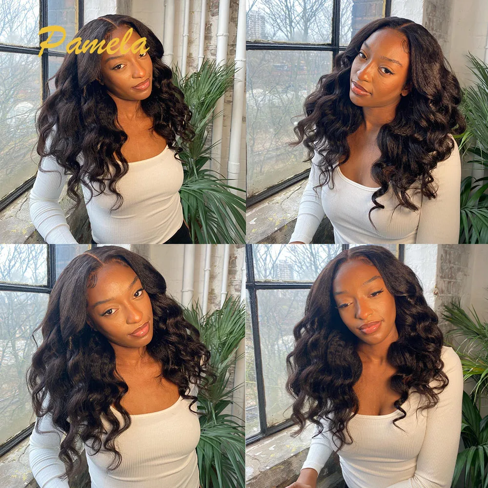 Super Double Drawn 250% Density Kinky Straight 13X6 HD Transparent Lace Front Glueless Wig Pre Plucked Human Hair Ready To Wear