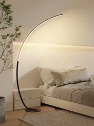 Luz LED de esquina nórdica, lámparas de pie de arco RGB, negro, blanco, aplicación remota C, luz de pie para decoración de comedor y sala de estar